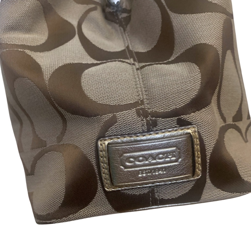 COACH Signature Brown Canvas Gold Leather Shoulder Bag Tote Bag 2000 Y2K Vintage - Picture 7 of 15